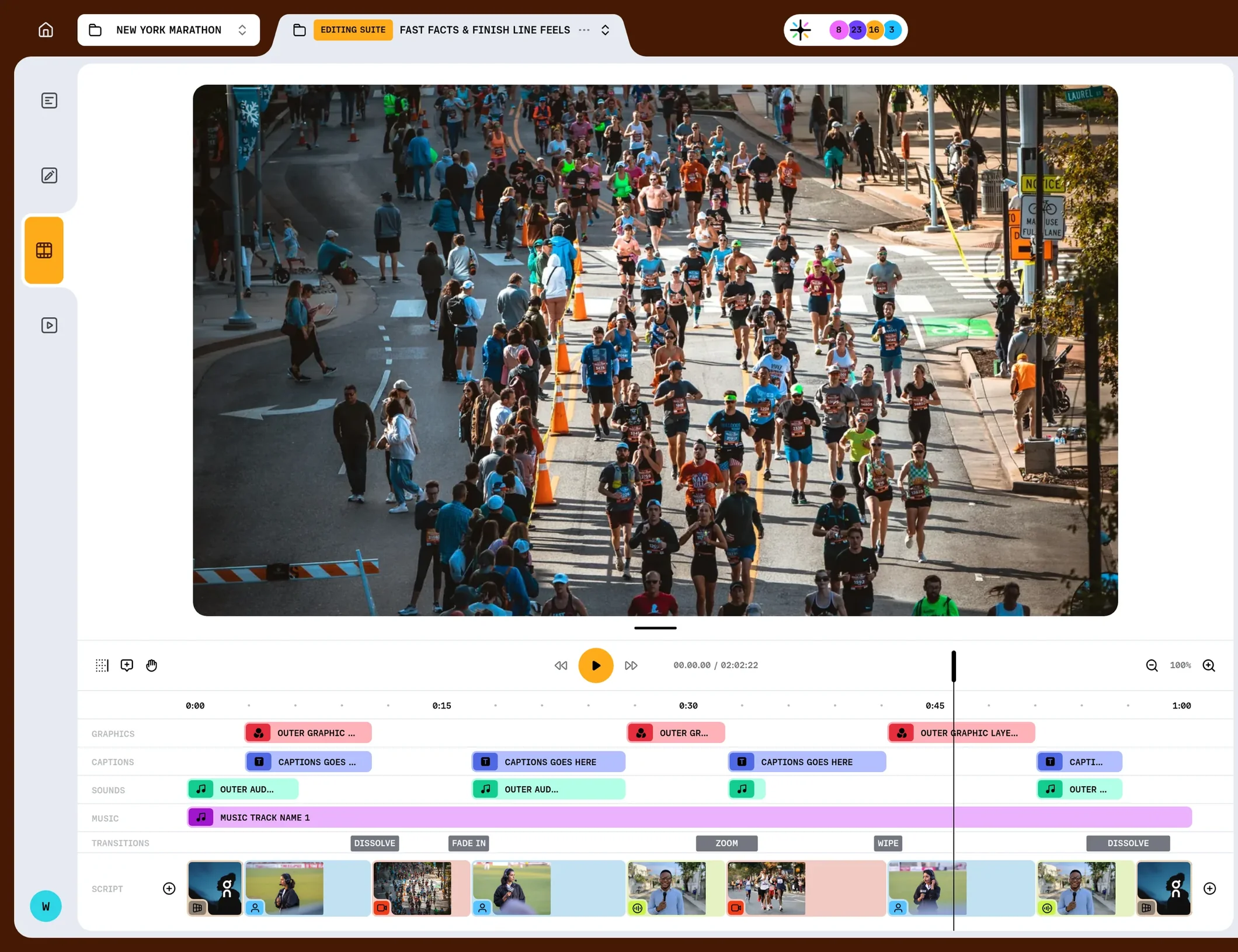 Editing Suite — Fast Facts & Finish Line Feels